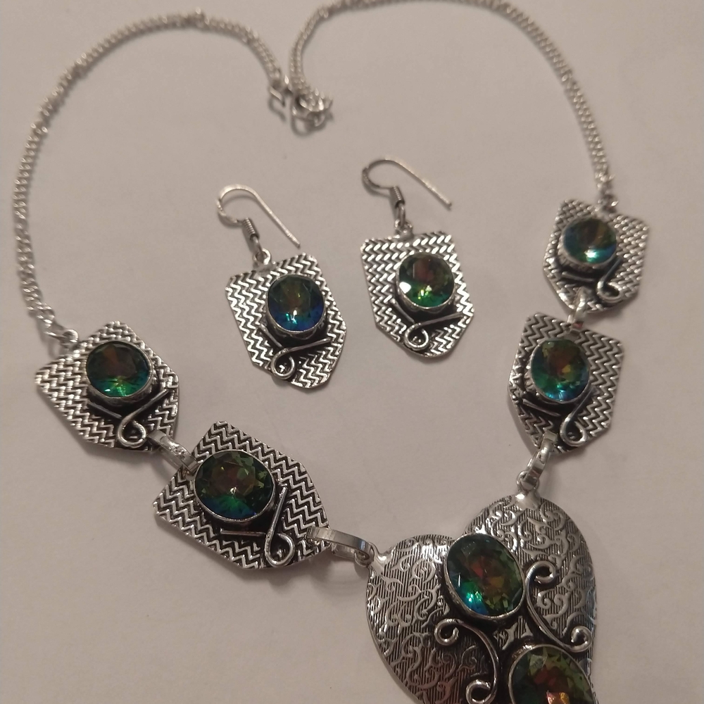 Multicolored Gem Jewelry Set 925